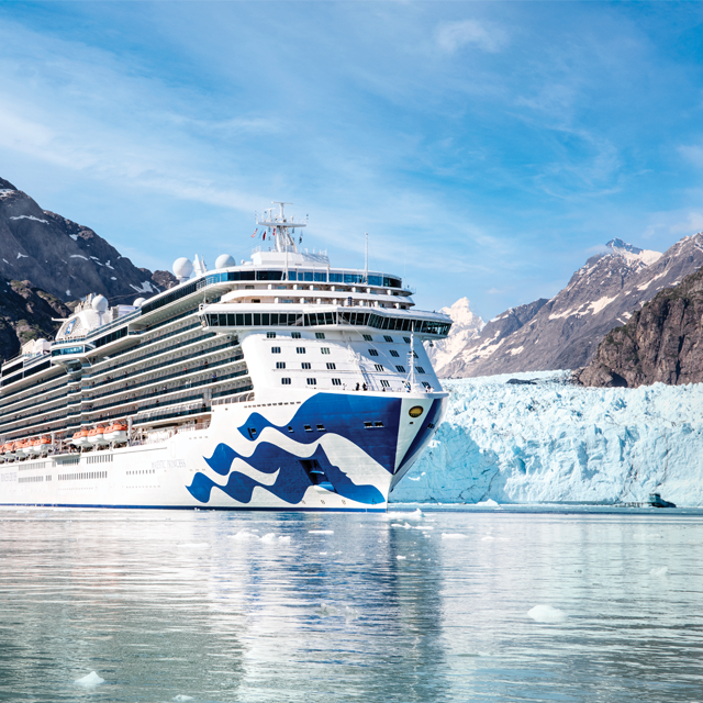 Princess ship in Glacier bay national park. Click now to book a 12-day inside passage (wuth Glacier bay national park) roundtrip vancouver cruise.