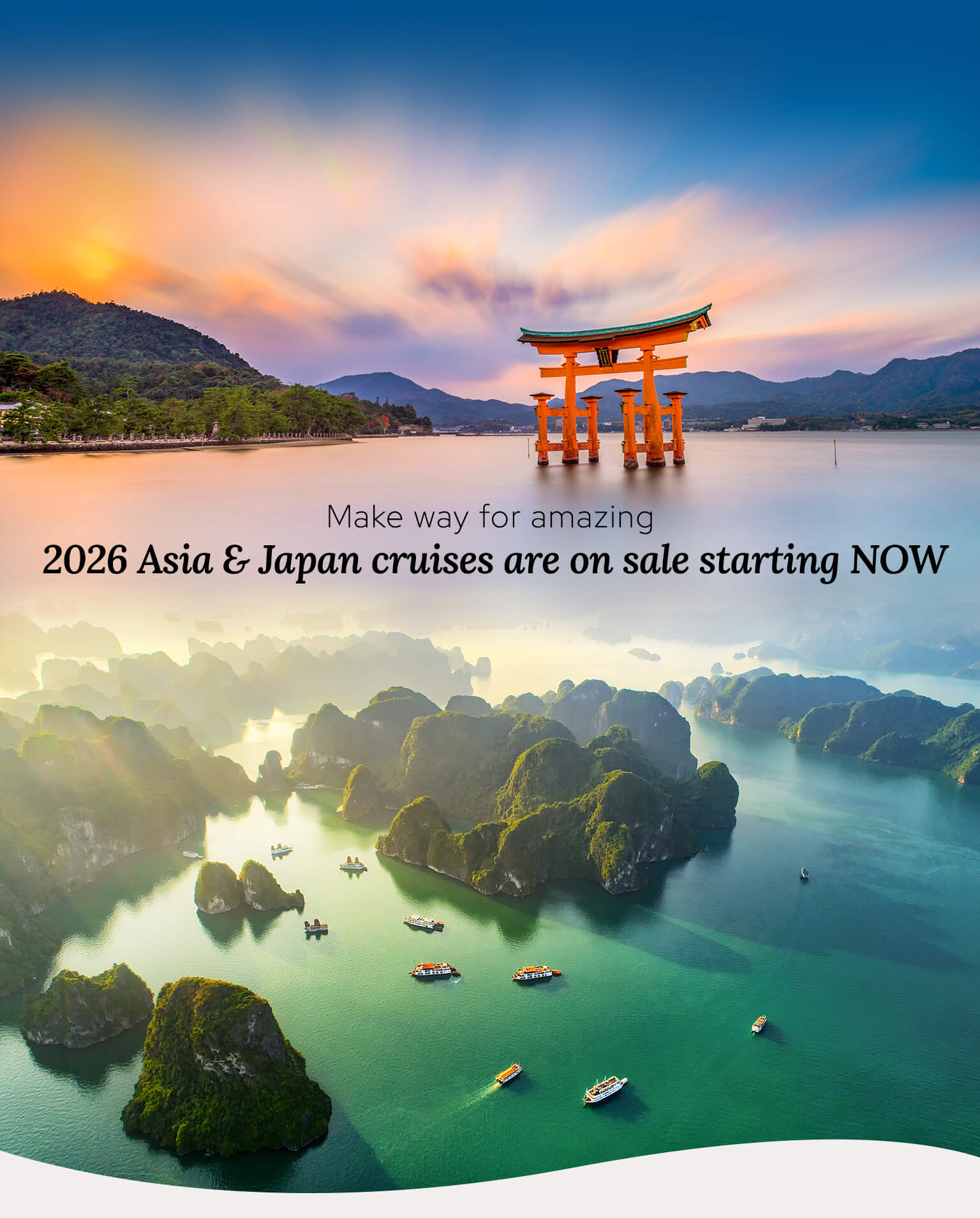 Make way for amazing 2026 Asia & Japan cruises are on sale starting NOW.