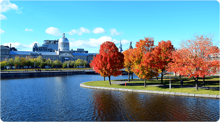 Colorful fall foliage of New England.